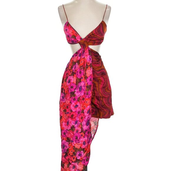 FOR LOVE & LEMONS Rita Floral Print Midi Dress size small - Picture 2 of 10